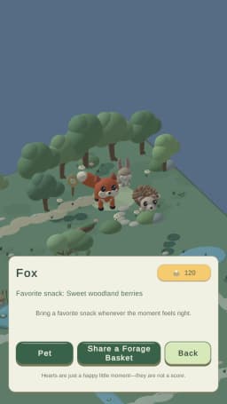 An animal discovery in the Moss & Mallow development build.